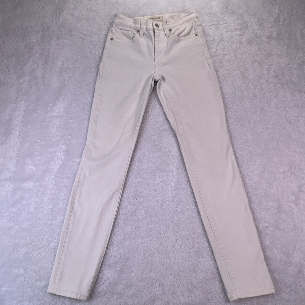 Madewell Jeans 24 Women's White 9" Mid-Rise Skinny Jeans‎ Stretch Denim (24x28)